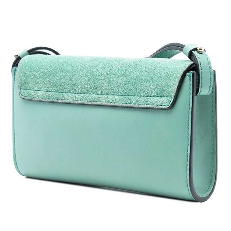 Chloé Schultertasche Small Suede and Calfskin Faye Crossbody grün
