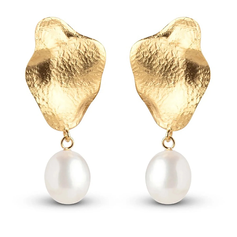 ENAMEL Copenhagen Créoles Orecchini Placcatura in oro 18 carati Ohrringe Gold