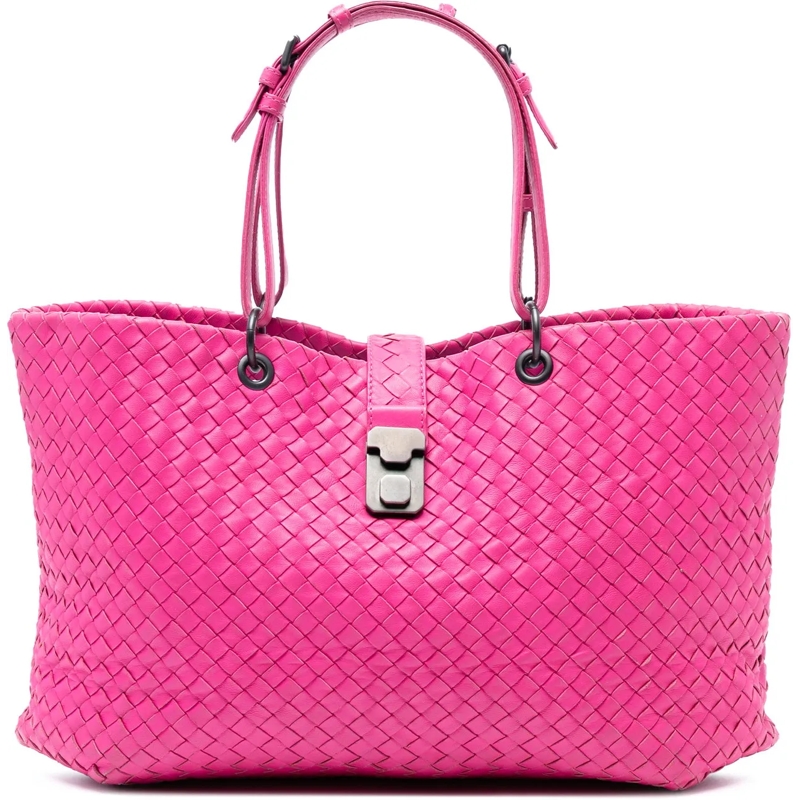 Bottega Veneta Shopper Large Nappa Intrecciato Capri Tote rose