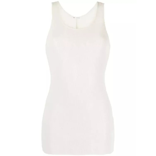 AMI Paris  Ivory White Scoop-Neck Sleeveless Tank Top White