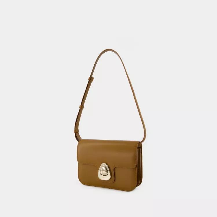 A.P.C. Hobo bags Astra Small Crossbody Leather Brown in bruin