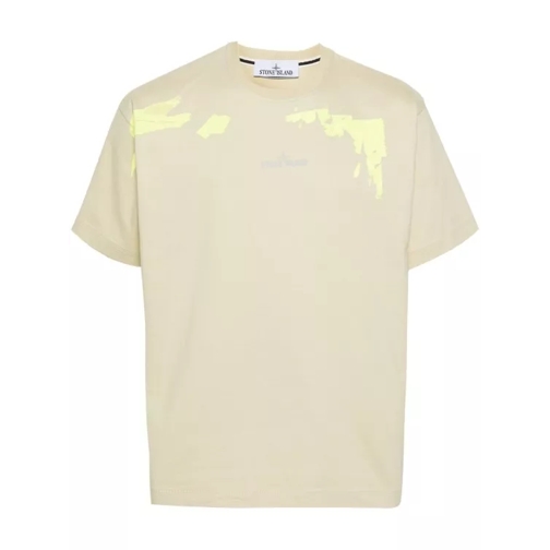 Stone Island T-Shirt Logo & Prints Beige Neutrals 