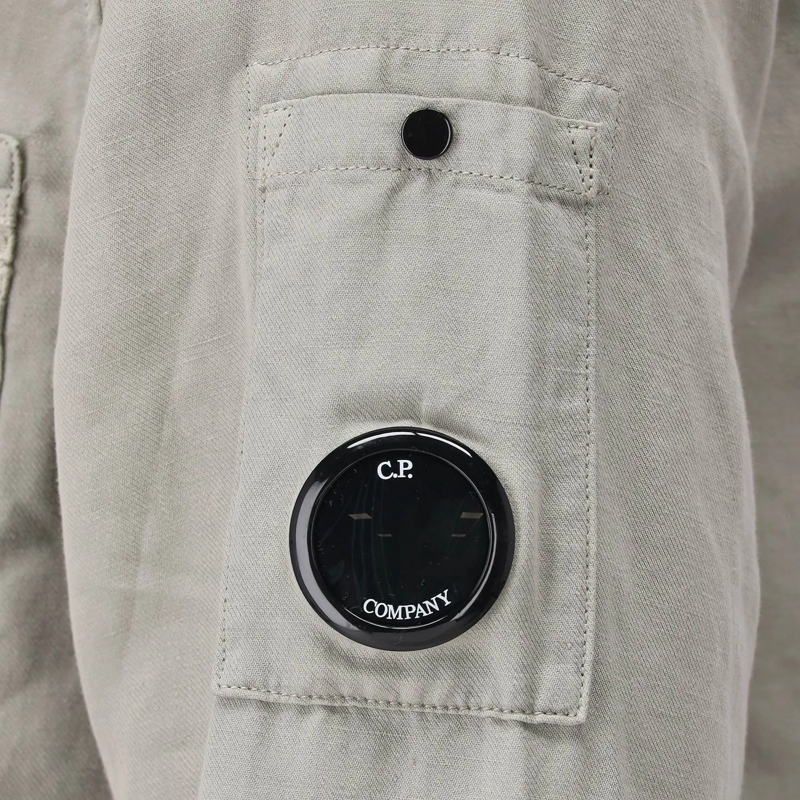 CP Company Übergangsjacke Leichte Jacke aus Baumwolle & Leinen grau(Image 5)