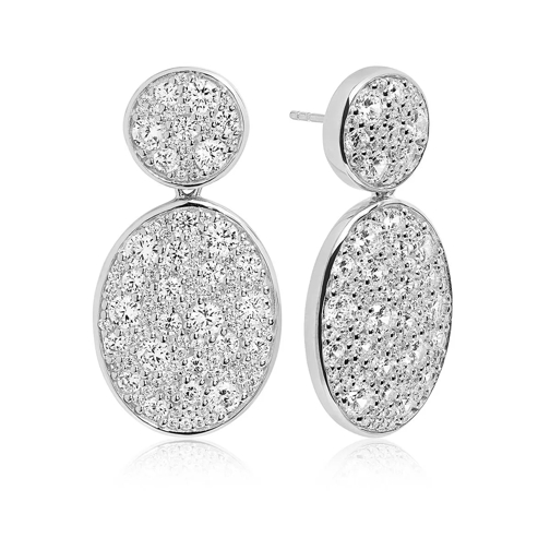 Sif Jakobs Jewellery Novara Due Grande Earrings White Zirconia 925 Sterling Silver Drop Earring