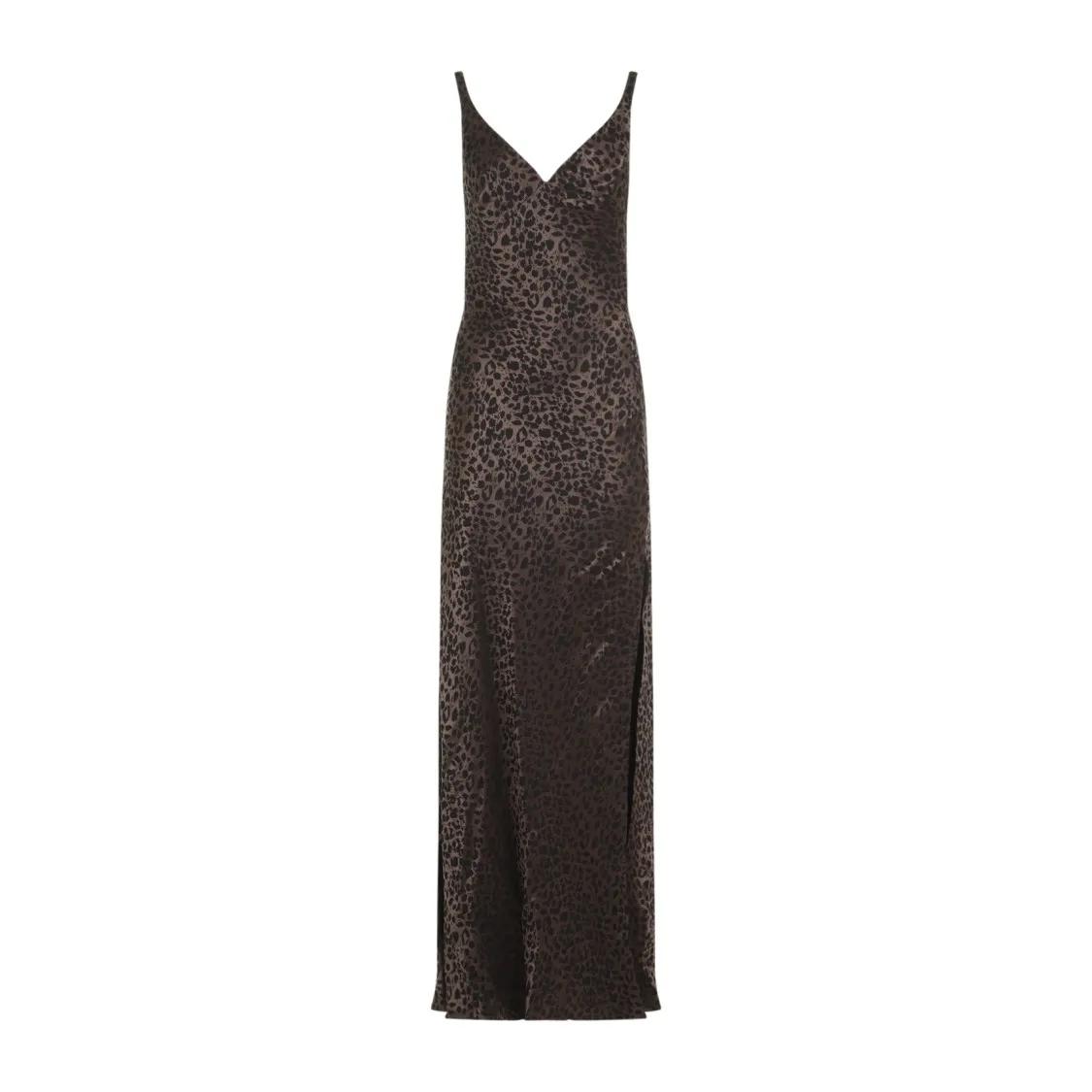 Alexander McQueen - Leopard Jacquard Long Dress - Größe 38 - braun