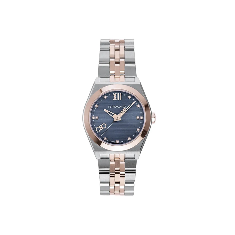 Salvatore Ferragamo Quarzuhr Quarz Analog Uhr Kj-Vega silber