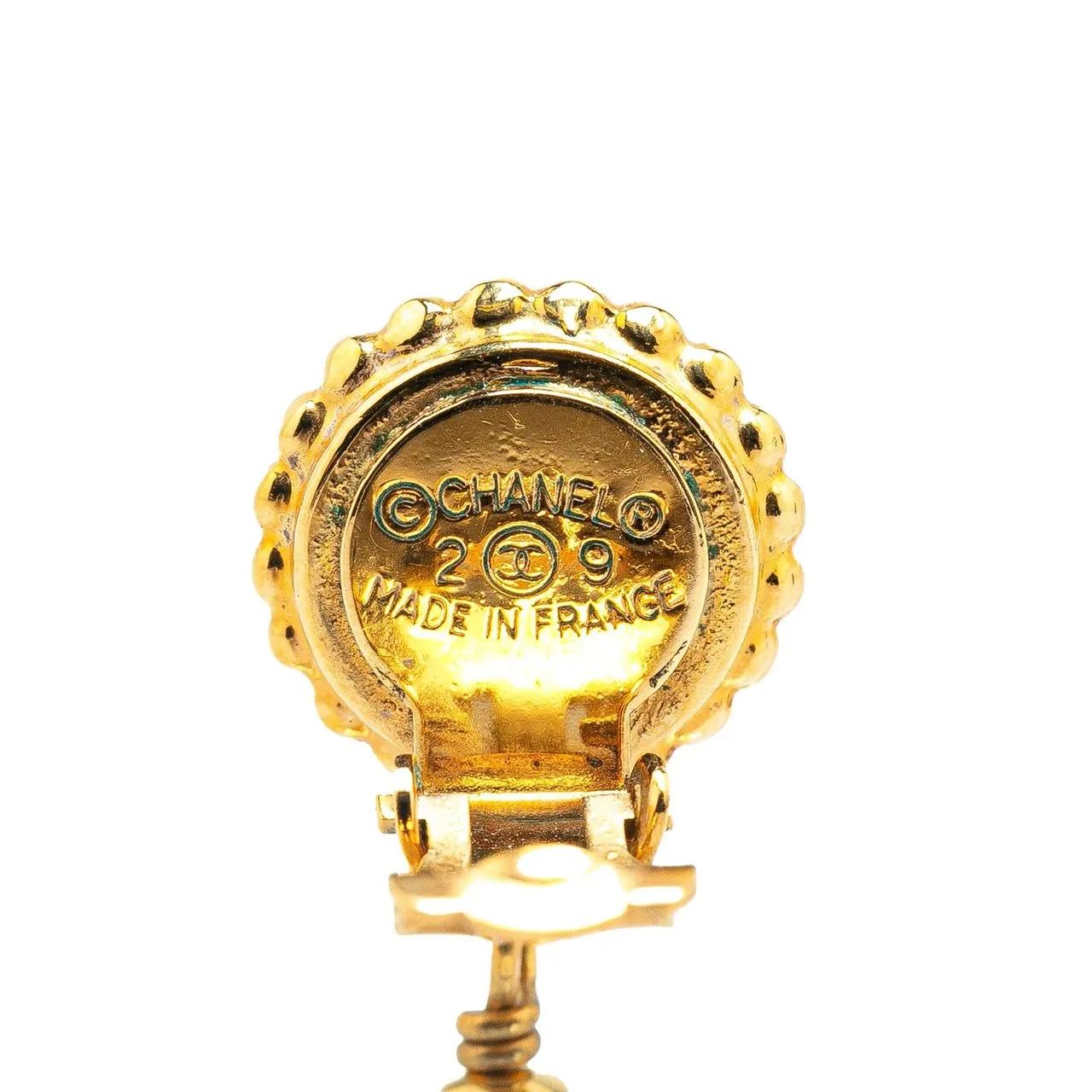 Thumbnail - Chanel Ring - Gold Plated Clover Faux Pearl Drop Earrings - Gr. unisize - in Gold - für Damen