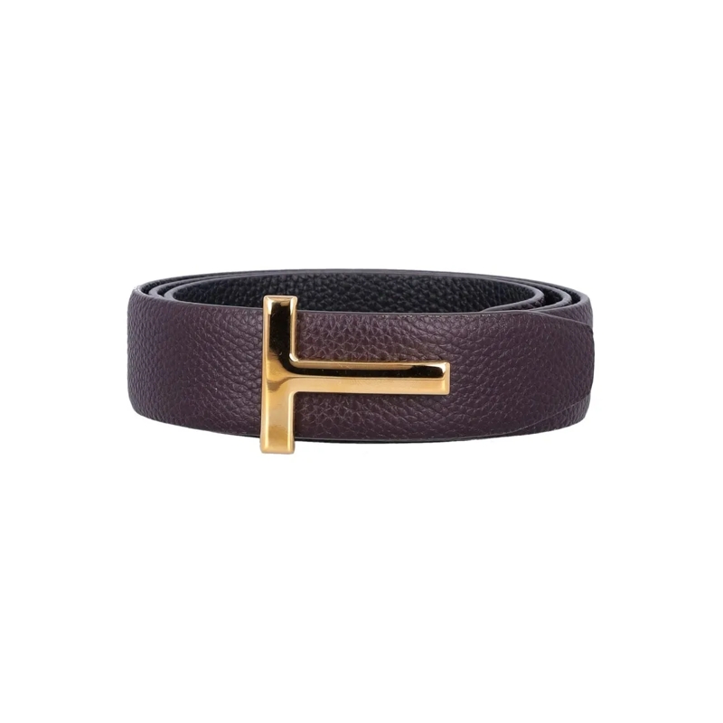 Tom Ford Gürtel Small Grain Leather Icon Belt Burgundy