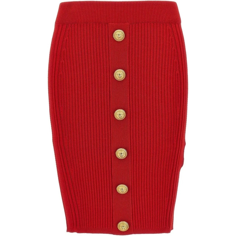 Balmain Midirock Balmain Knee-Length Mini Skirt rot