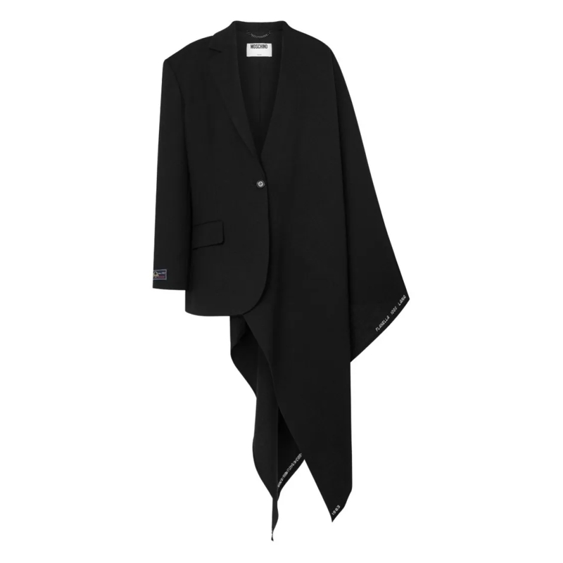 Moschino Übergangsjacke Asymmetric Drape Jacket Black