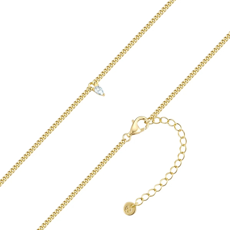 Glanzstücke München Mittellange Halskette Sterling Silber Halskette Zirkonia gold(Image 3)