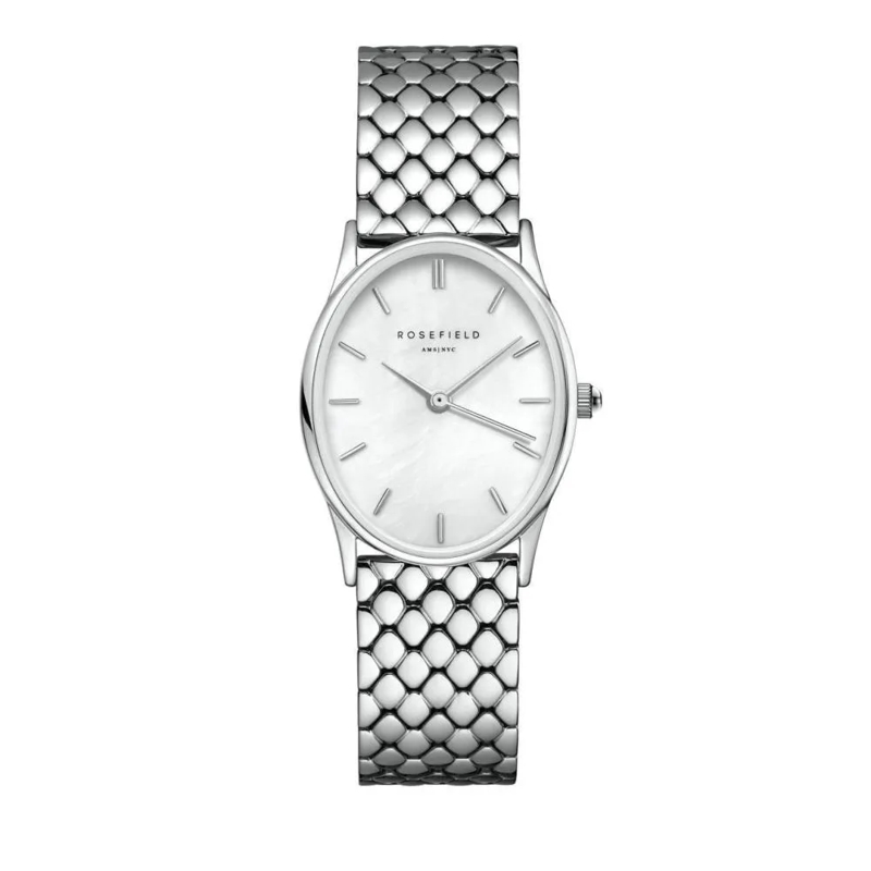 Rosefield Quarzuhr Damenuhr Oval silber