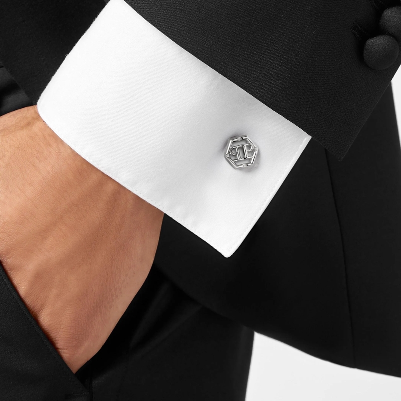 Philipp Plein Manschettenknöpfe Cufflinks Plein Icon silber(Image 2)