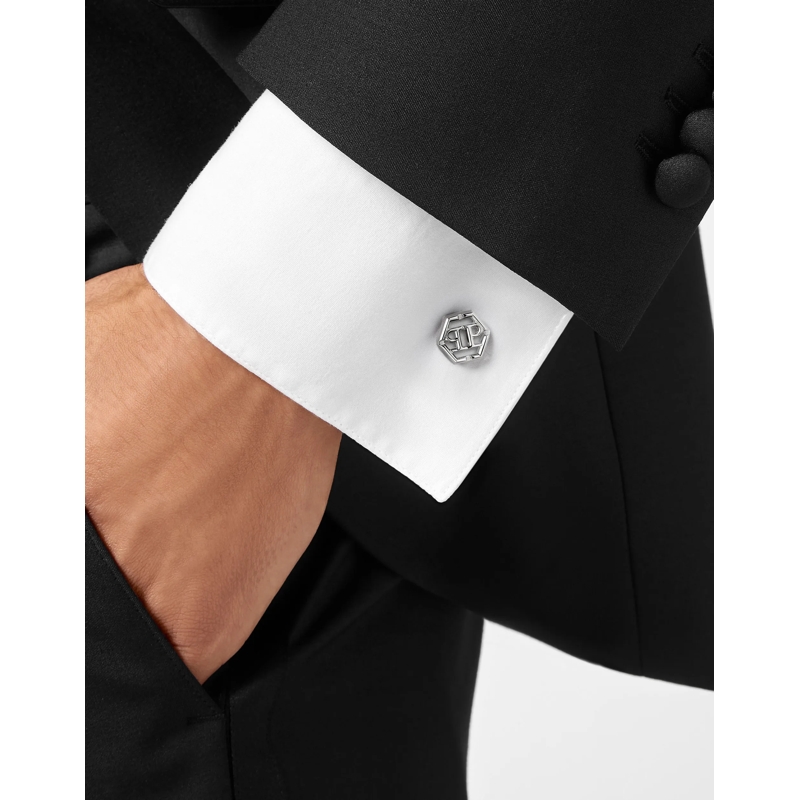 Philipp Plein Manschettenknöpfe Cufflinks Plein Icon silber(Image 4)