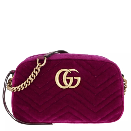Gucci GG Marmont Small Velvet Fuchsia Camera Bag
