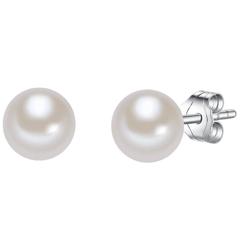 Valero Pearls Ohrstecker Sterling Silber Perlen-Ohrstecker Süßwasser-Zuchtp weiss