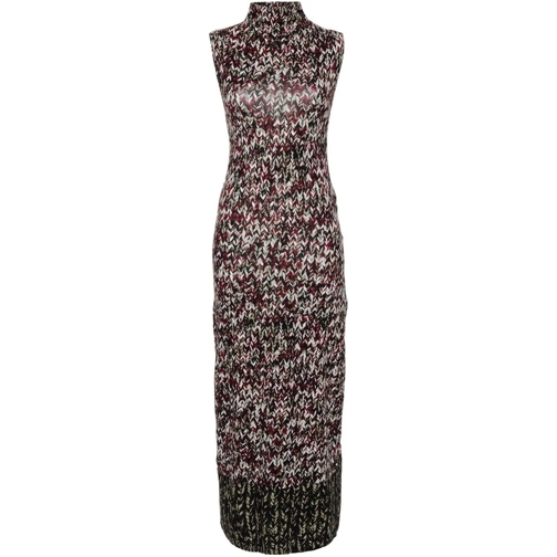 Loewe Midi-Kleider Loewe Knit-Print Long Dress grün