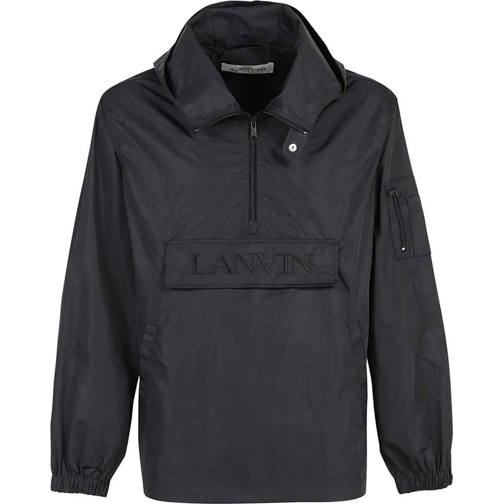 Lanvin Daunenjacken Lanvin Logo Hooded Windbreaker schwarz