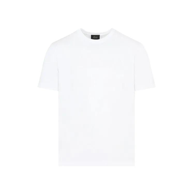 Brioni - White Cotton T-Shirt - Größe L - weiß