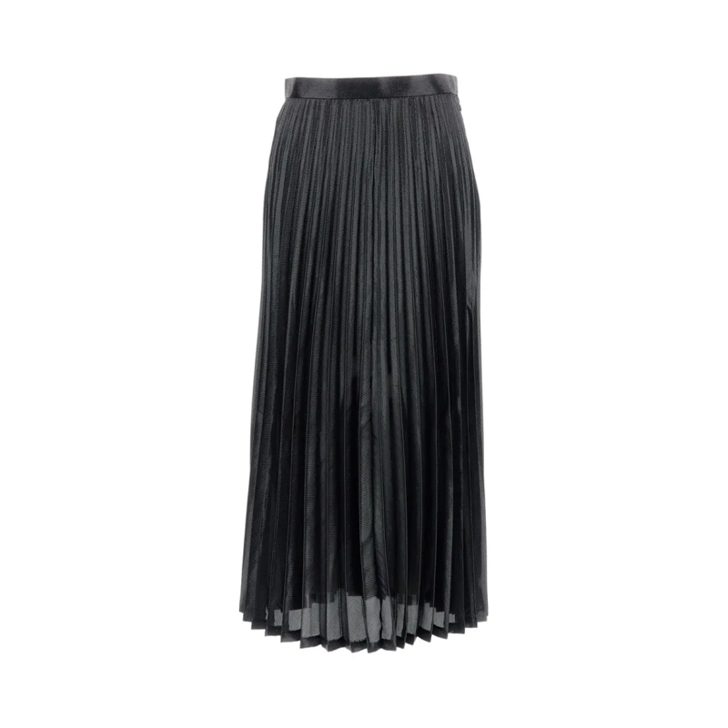 Junya Watanabe Midirok Midi Pleated Skirt With Side Zip Closure Black