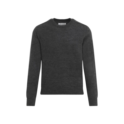 Maison Margiela Charcoal Grey Wool Crewneck Grey Trui