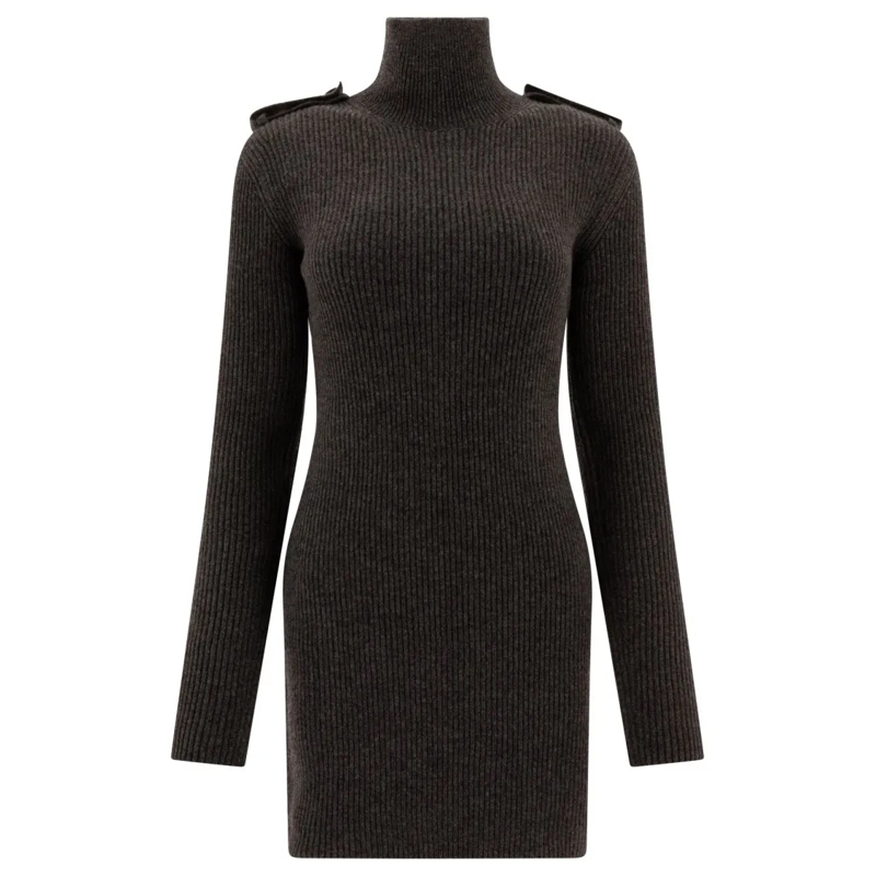 Alexander McQueen Minikleid Ribbed Mini Dress Black