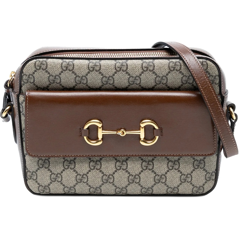 Gucci Sac à bandoulière Small GG Supreme Horsebit 1955 Crossbody braun
