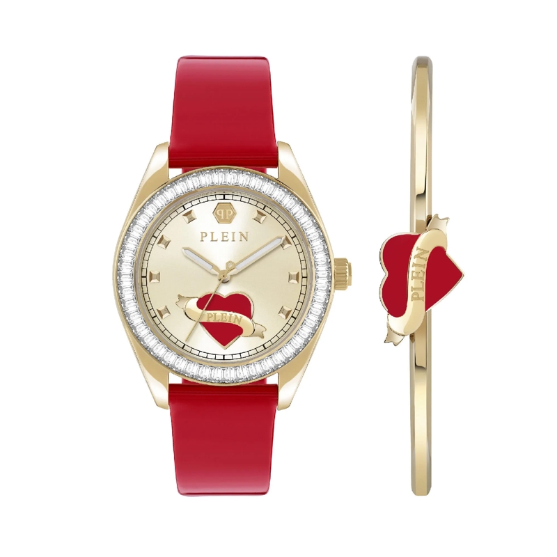 Philipp Plein Quarzuhr Quarz-Analoguhr Plein Valentine rot