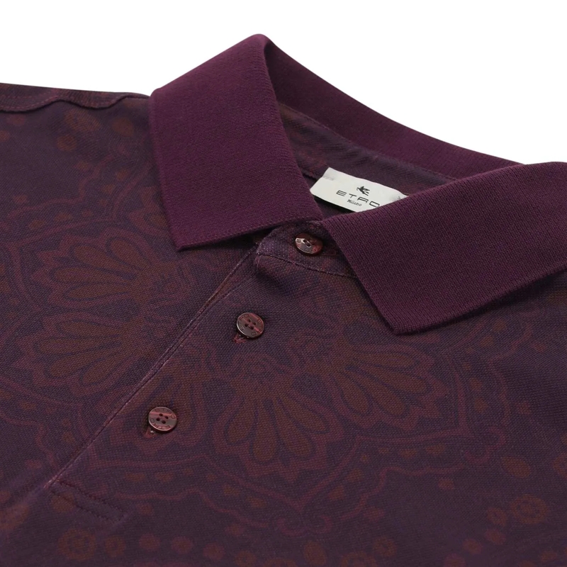Etro Poloshirt Poloshirt mit Paisley-Muster blau(Image 3)