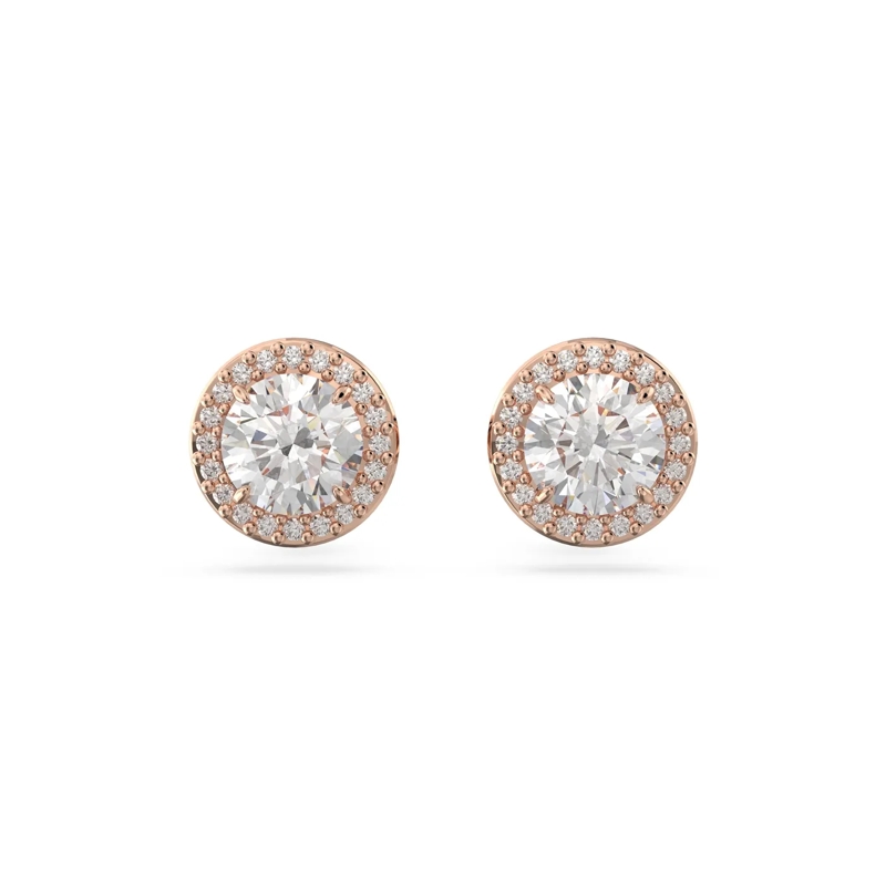 Swarovski Créoles Constella Round cut Pavé rose gold-tone plated White