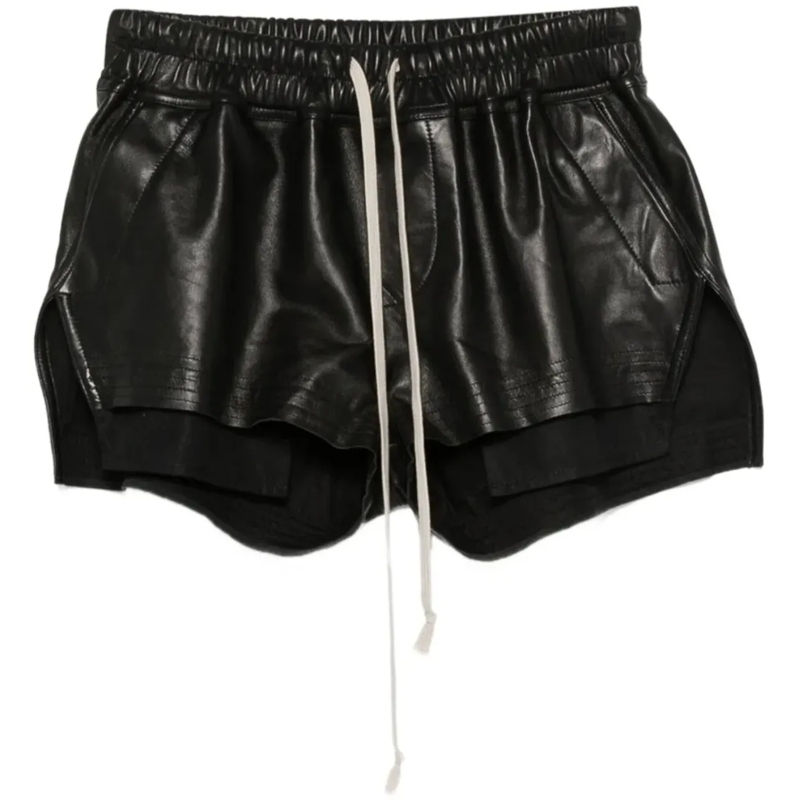 Rick Owens Shorts Shorts Leather Boxers Black schwarz