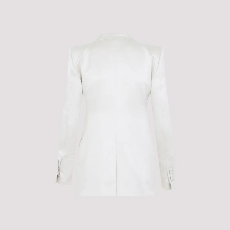 Tom Ford Blazer Chic Tailored Jacket In Cotton-Silk Blend White