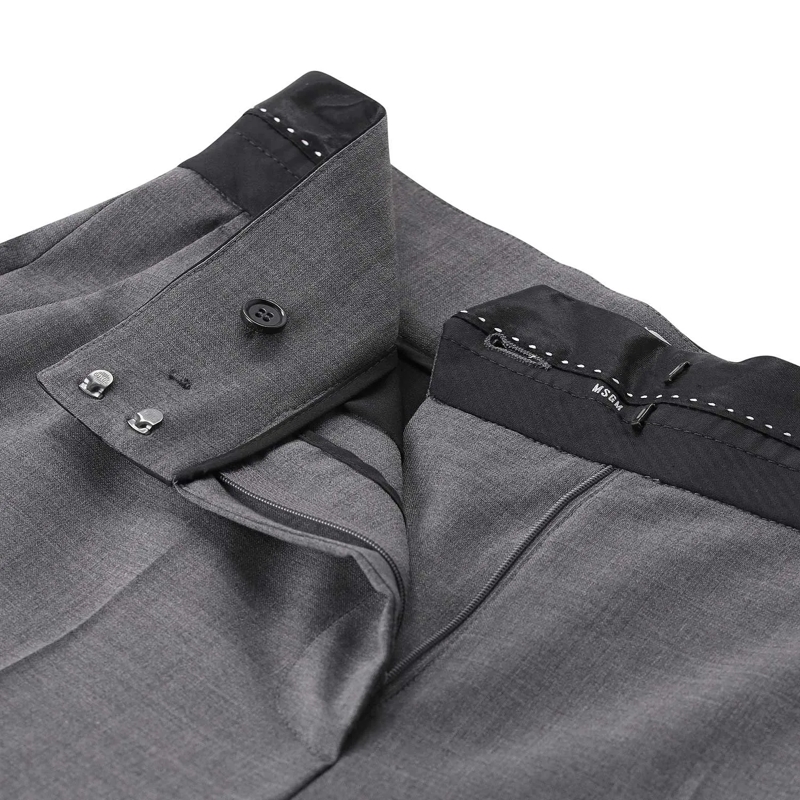 MSGM Freizeithose Stoffhose aus Wollmix grau(Image 3)