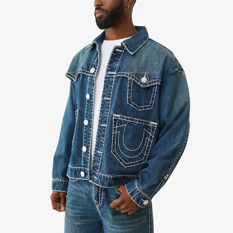 True Religion Jeansjacke Jeansjacke Oversized blau(Image 2)