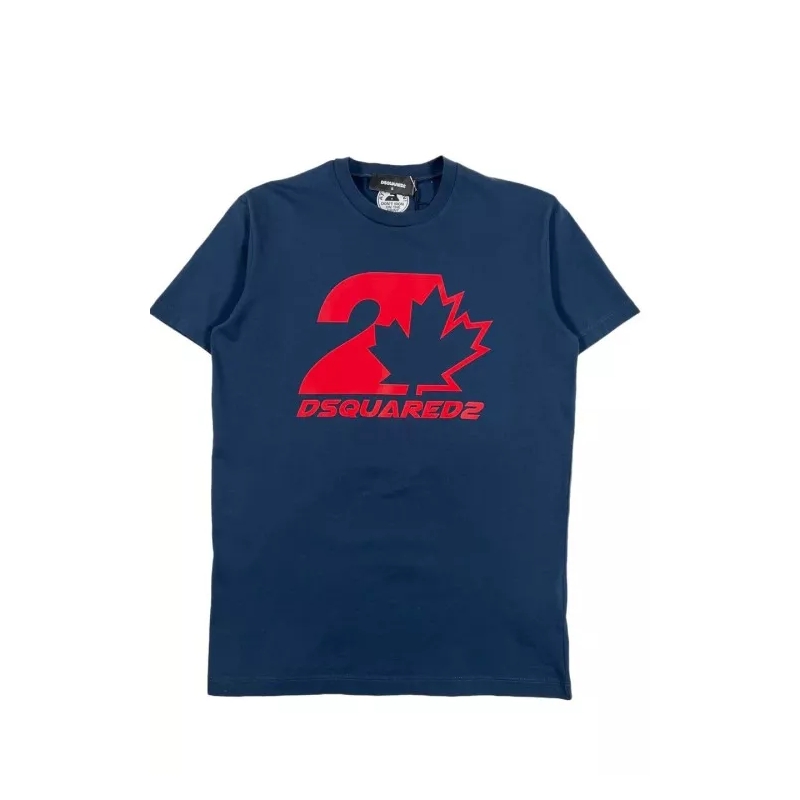 Dsquared2  Blue Cotton Print T-Shirt Blue