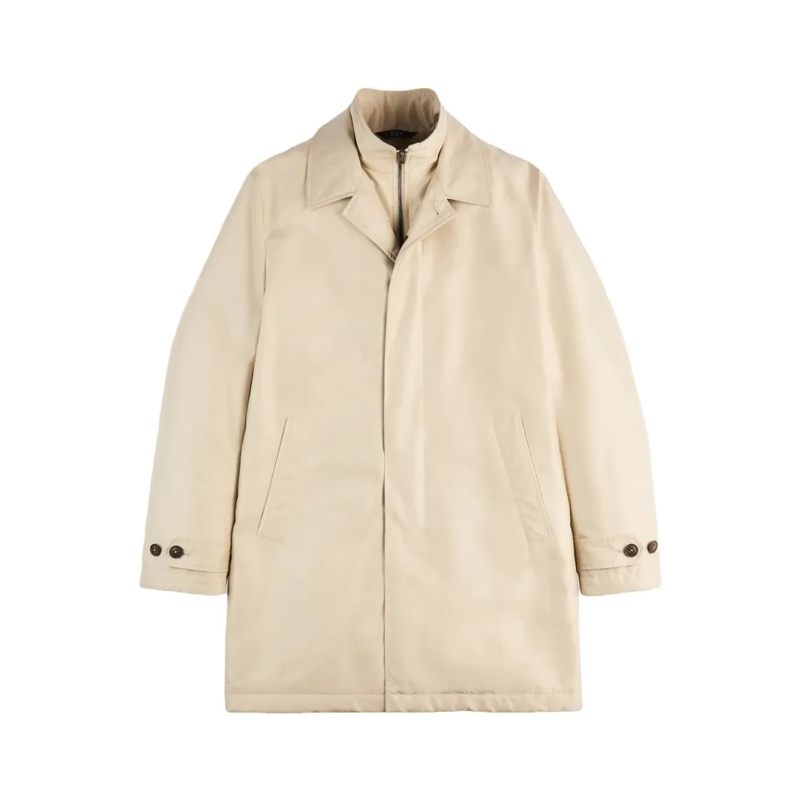 Fay  Mid-Length Waterproof Casual Jacket With Design Neutrals