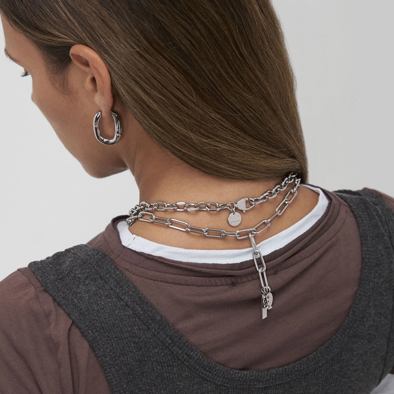 Copenhagen Mittellange Halskette Edelstahl Bold Set silber(Image 7)