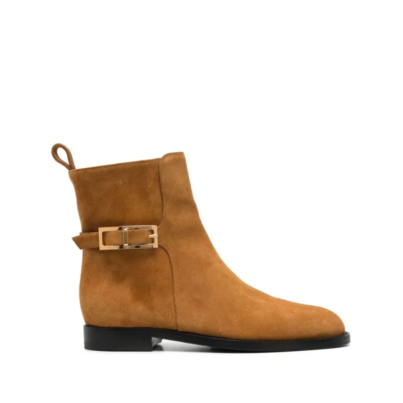 sergio rossi Stiefel Camel Brown Calf Suede Ankle Boots Brown