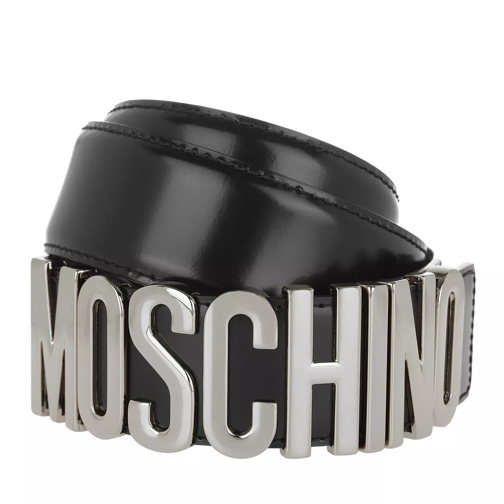 Moschino Logo Belt Fantasia Nero Ceinture en cuir
