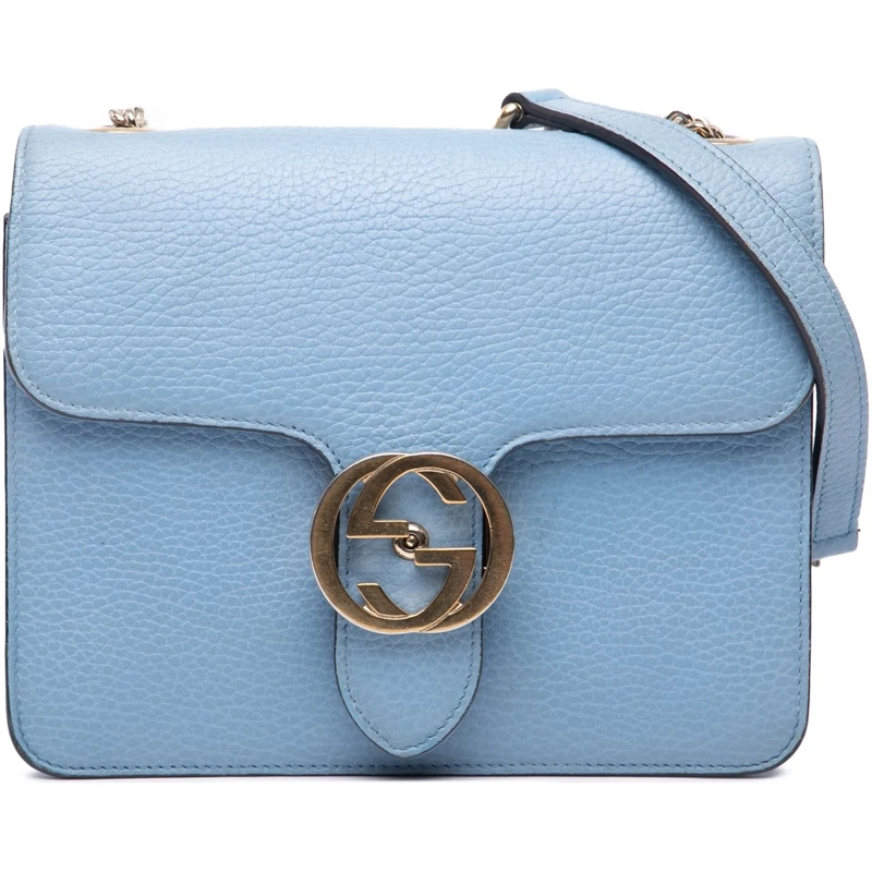 Gucci Sac à bandoulière Small Dollar Calfskin Interlocking G Crossbody blau