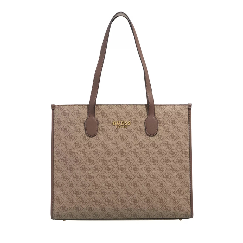 Guess Shopper Silvana Girlfriend Tote Latte Logo/Brown