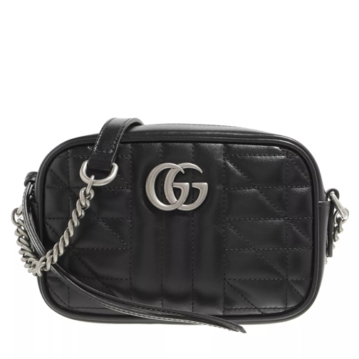Gucci Mini GG Marmont Shoulder Bag Leather Black Kameraväska
