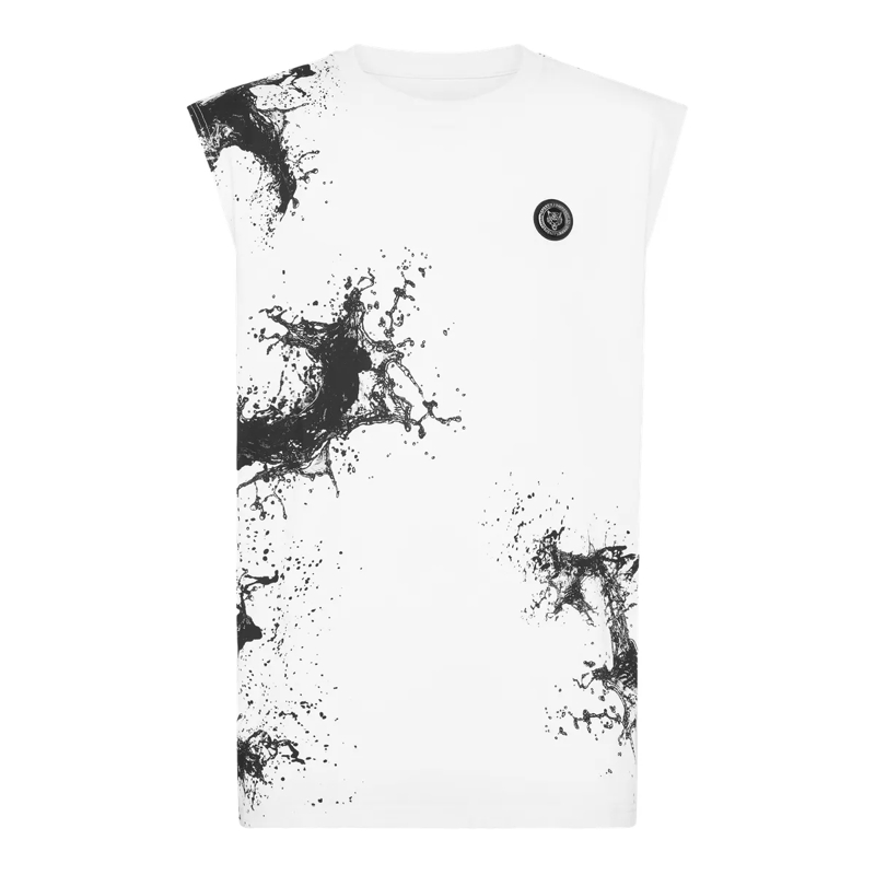 Plein Sport Top Tank-Top Splash weiss