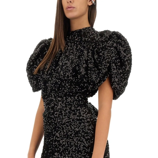 Rotate Midi-Kleider Fitted Midi Dress With Sequins Black (Image 4)