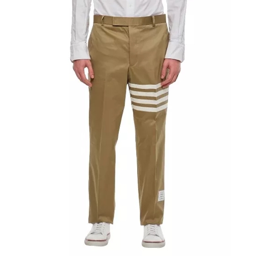 Thom Browne Chino Trouser W/ 4 Bar In Cotton Twill Brown 