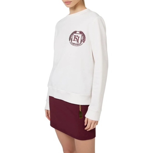 Elisabetta Franchi T-Shirts Sweat col rond ivoire Ecusson poitrine Bordeaux El mehrfarbig