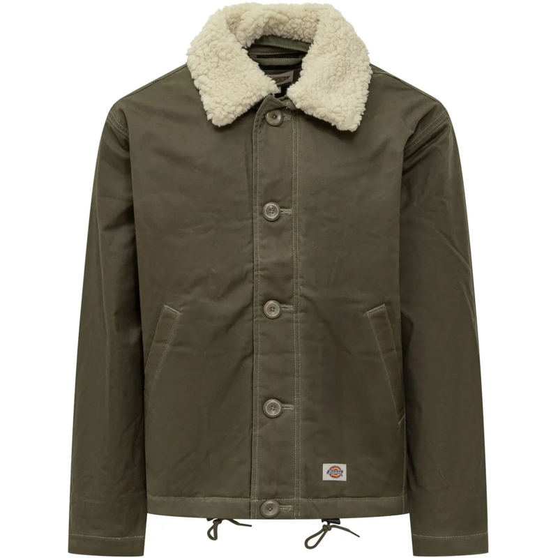 DICKIES Daunenjacke Giacca Dickies Threads con Collo in Shearling grün