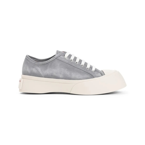 Marni Silver Calf Leather Sneakers Silver sneaker basse