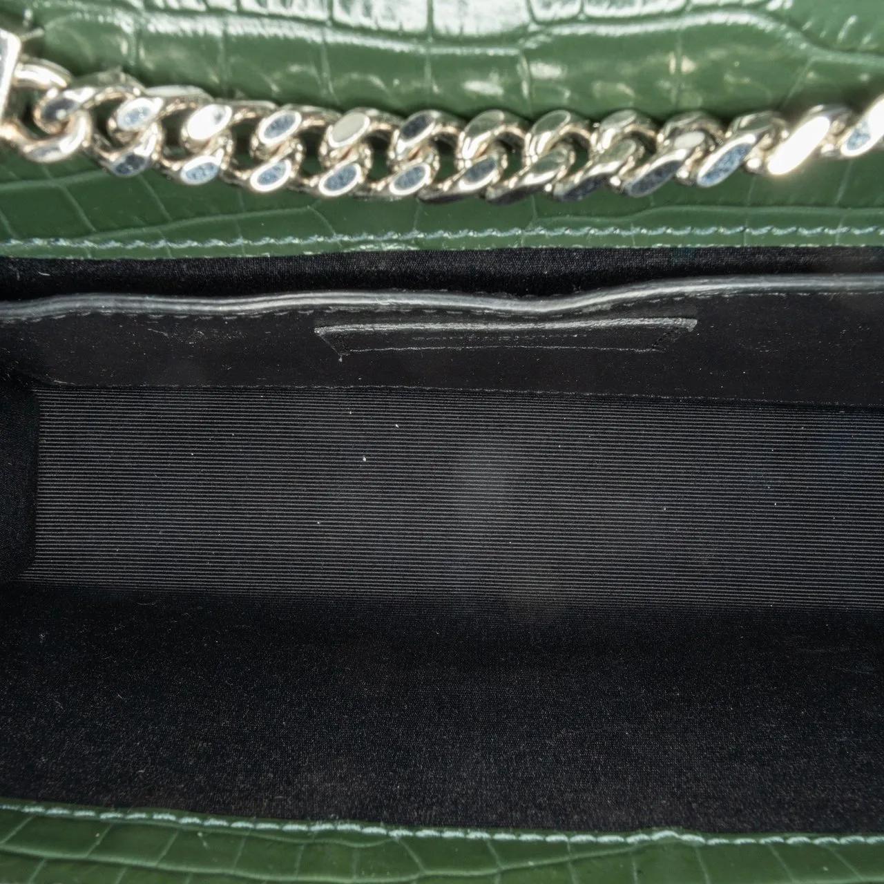 Saint Laurent Hobo bags 2018 Medium Croc Embossed Leather Kate Tassel Cros in groen