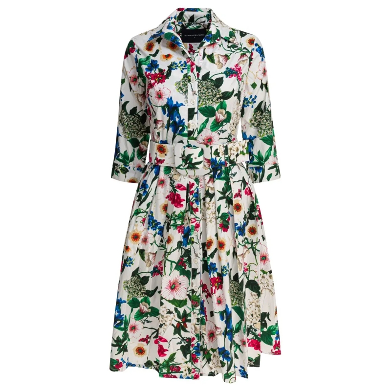 Samantha Sung Midikleid Floral Print Cotton Dress Multicolor